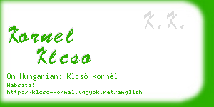 kornel klcso business card